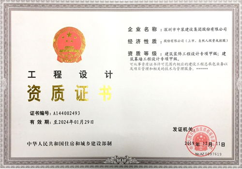喜讯 中装建设幕墙工程设计荣升甲级资质